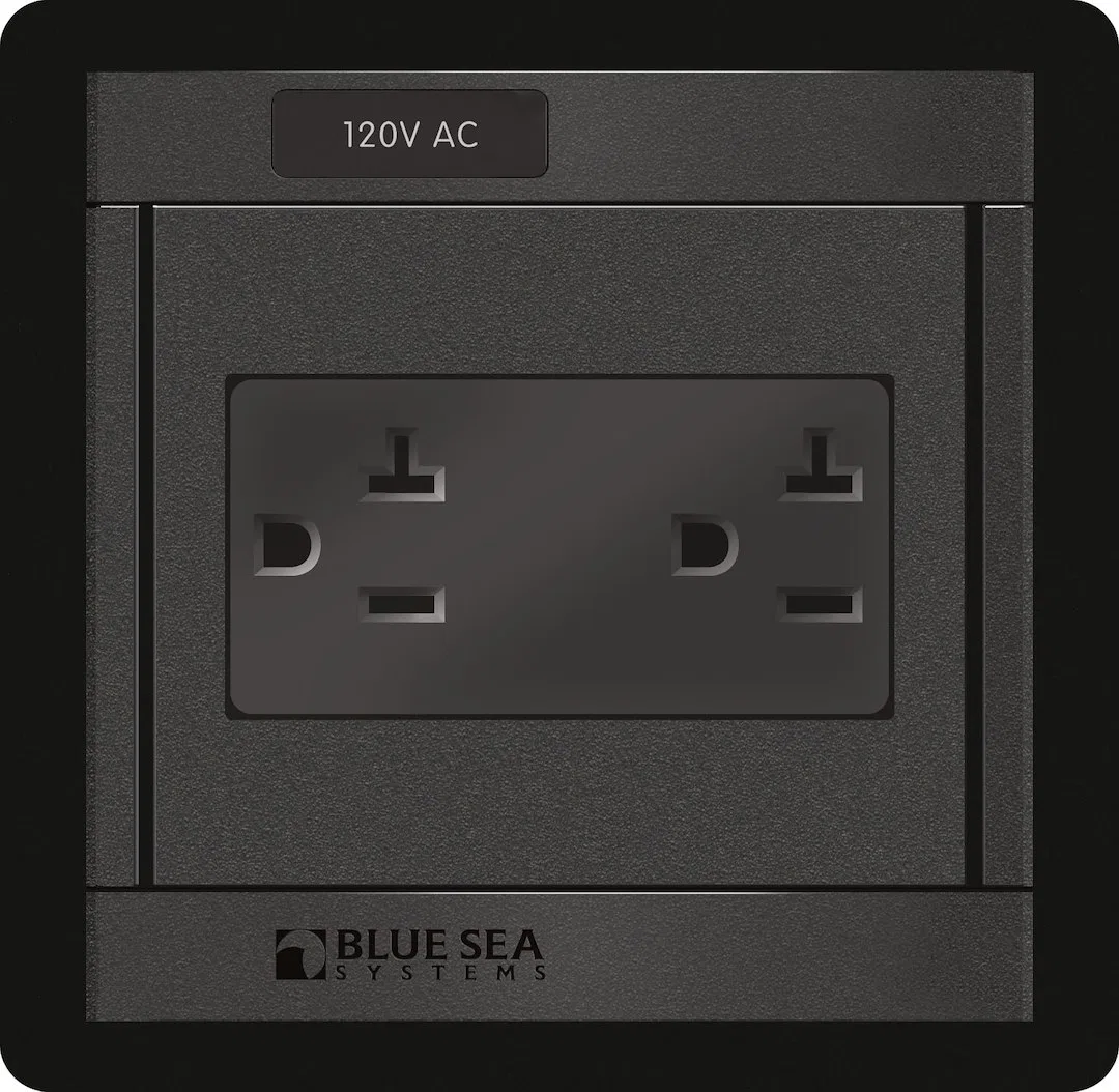 1479-BSS – BLUE SEA Receptacle Cover, 360 Panel For Mounting Equipment/ Switching/ Monitoring Functions 120 Volts AC ...